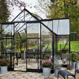 Tuinkamer Garden Room 12,9 zwart 3 mm veiligheidsglas